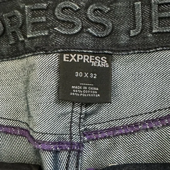 Express Men's Dark Blue Rocco Slim Straight Jeans - Picture 2 of 6